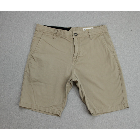 Volcom Shorts Mens 32 Biege True To This Cotton Blend Flat Front Chino - Picture 1 of 6